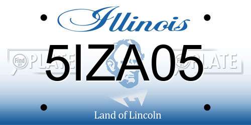 5IZA05 Illinois License Plate