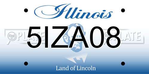 5IZA08 Illinois License Plate