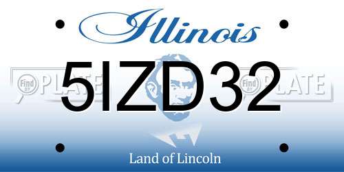 5IZD32 Illinois License Plate