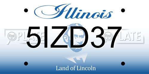 5IZD37 Illinois License Plate