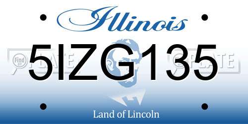 5IZG135 Illinois License Plate