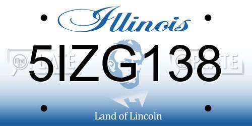 5IZG138 Illinois License Plate