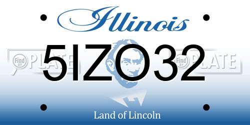 5IZO32 Illinois License Plate