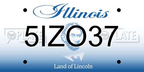 5IZO37 Illinois License Plate