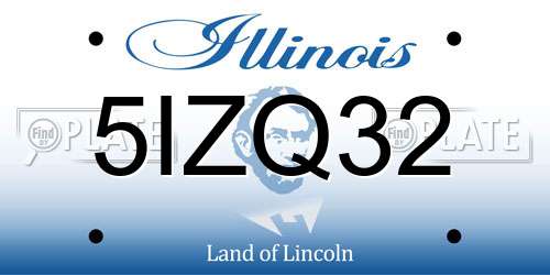 5IZQ32 Illinois License Plate