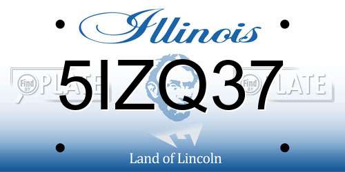 5IZQ37 Illinois License Plate