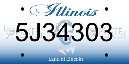 5J34303 Illinois License Plate