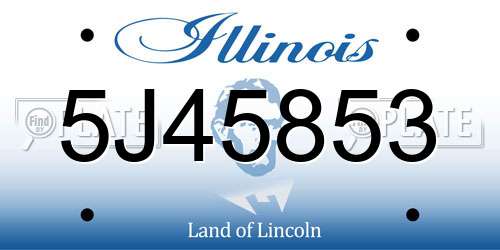 5J45853 Illinois License Plate
