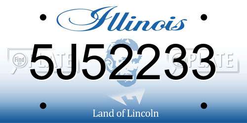5J52233 Illinois License Plate