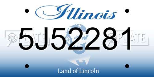 5J52281 Illinois License Plate