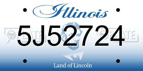 5J52724 Illinois License Plate
