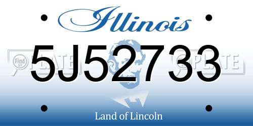 5J52733 Illinois License Plate