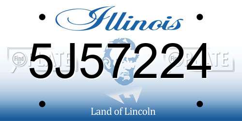5J57224 Illinois License Plate