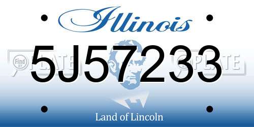 5J57233 Illinois License Plate