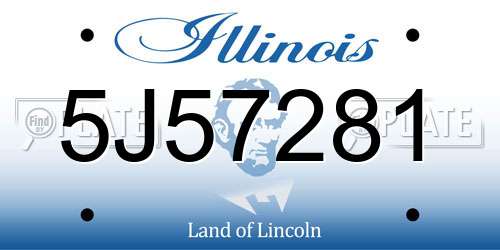 5J57281 Illinois License Plate