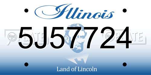 5J57724 Illinois License Plate