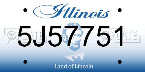 5J57751 Illinois License Plate
