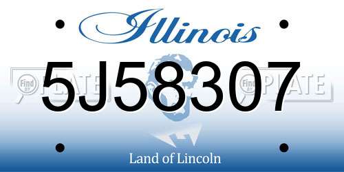 5J58307 Illinois License Plate