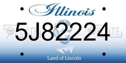 5J82224 Illinois License Plate