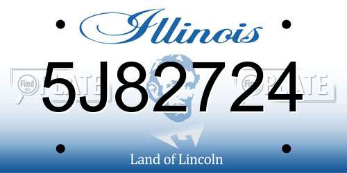 5J82724 Illinois License Plate