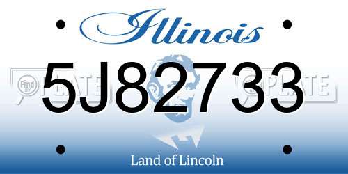 5J82733 Illinois License Plate