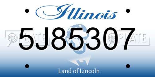 5J85307 Illinois License Plate