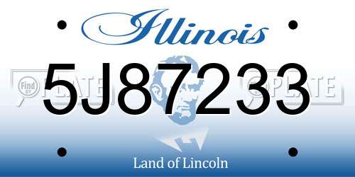 5J87233 Illinois License Plate