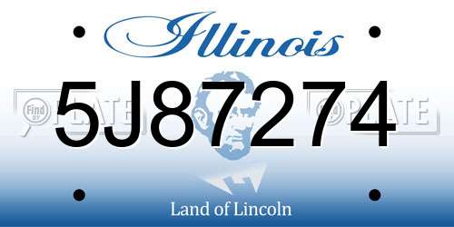 5J87274 Illinois License Plate