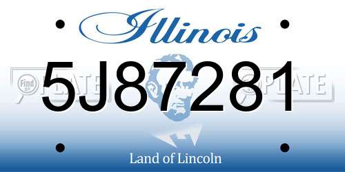 5J87281 Illinois License Plate