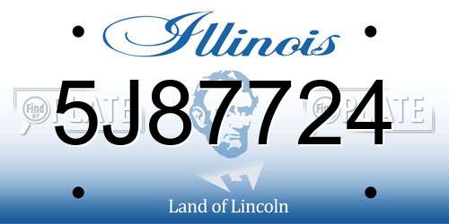 5J87724 Illinois License Plate