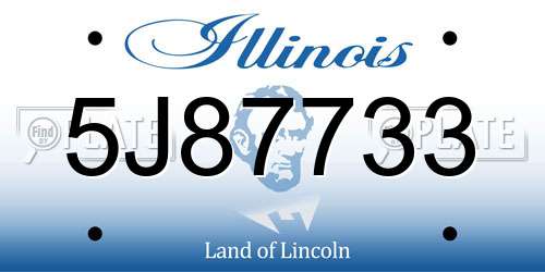 5J87733 Illinois License Plate