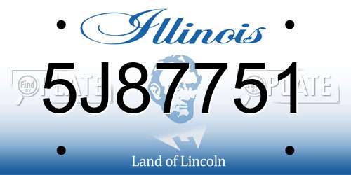 5J87751 Illinois License Plate