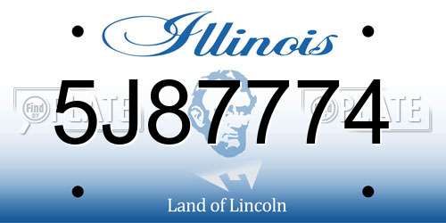5J87774 Illinois License Plate