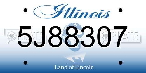 5J88307 Illinois License Plate