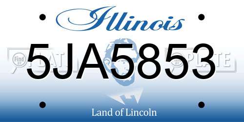 5JA5853 Illinois License Plate