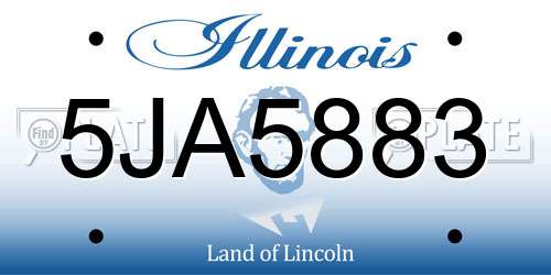 5JA5883 Illinois License Plate