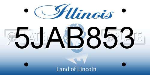 5JAB853 Illinois License Plate