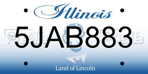 5JAB883 Illinois License Plate