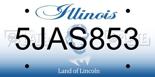 5JAS853 Illinois License Plate