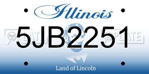 5JB2251 Illinois License Plate