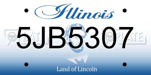 5JB5307 Illinois License Plate