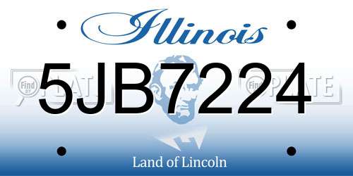 5JB7224 Illinois License Plate