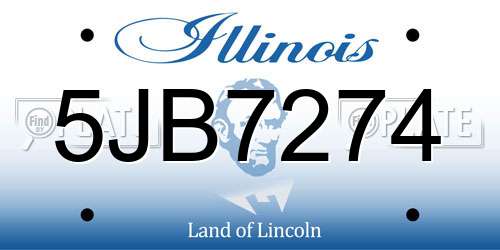 5JB7274 Illinois License Plate