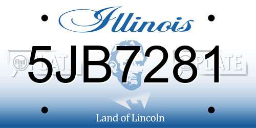 5JB7281 Illinois License Plate