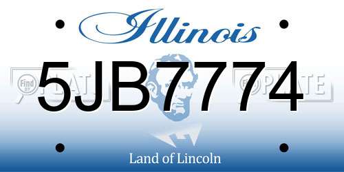 5JB7774 Illinois License Plate