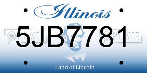 5JB7781 Illinois License Plate