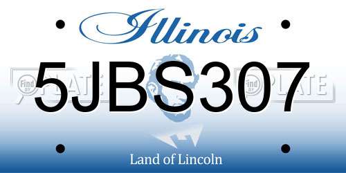 5JBS307 Illinois License Plate