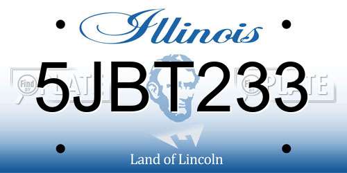 5JBT233 Illinois License Plate