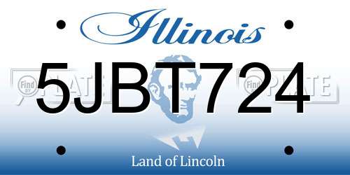 5JBT724 Illinois License Plate