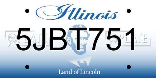 5JBT751 Illinois License Plate